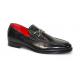 Emilio Franco "Edgardo" Black Genuine Italian Deer Skin Leather Loafers.